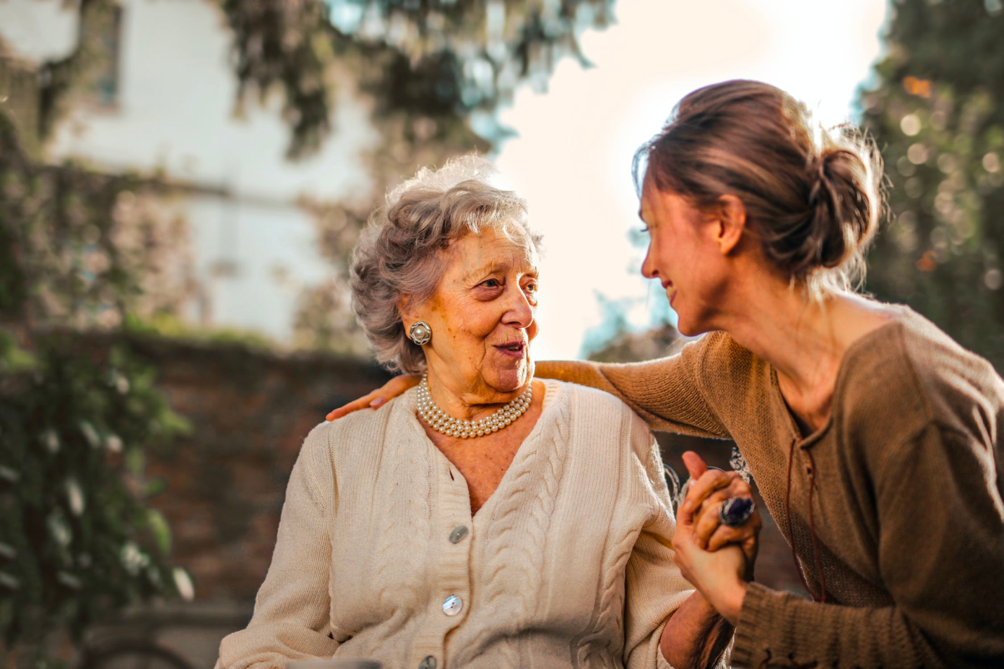 A loved one doubles as a caretaker for their elderly relative.